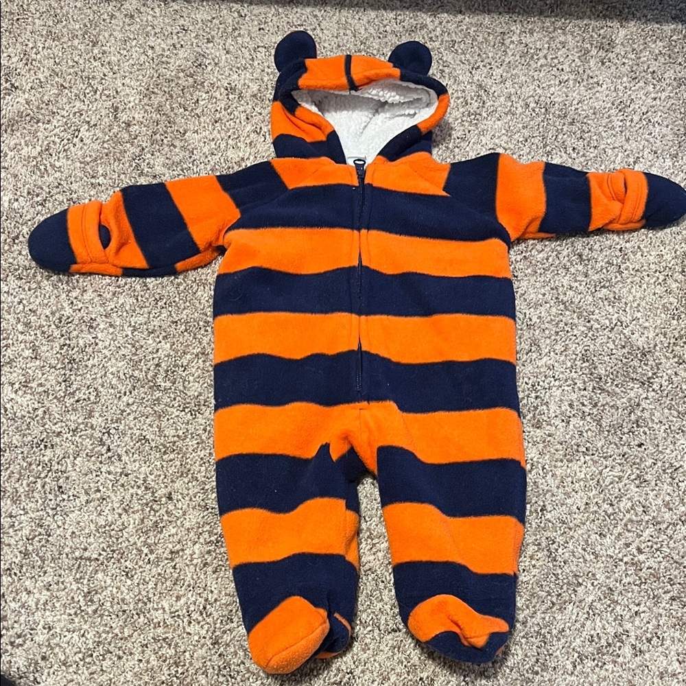 Striped Orange and Blue Kids One Piece